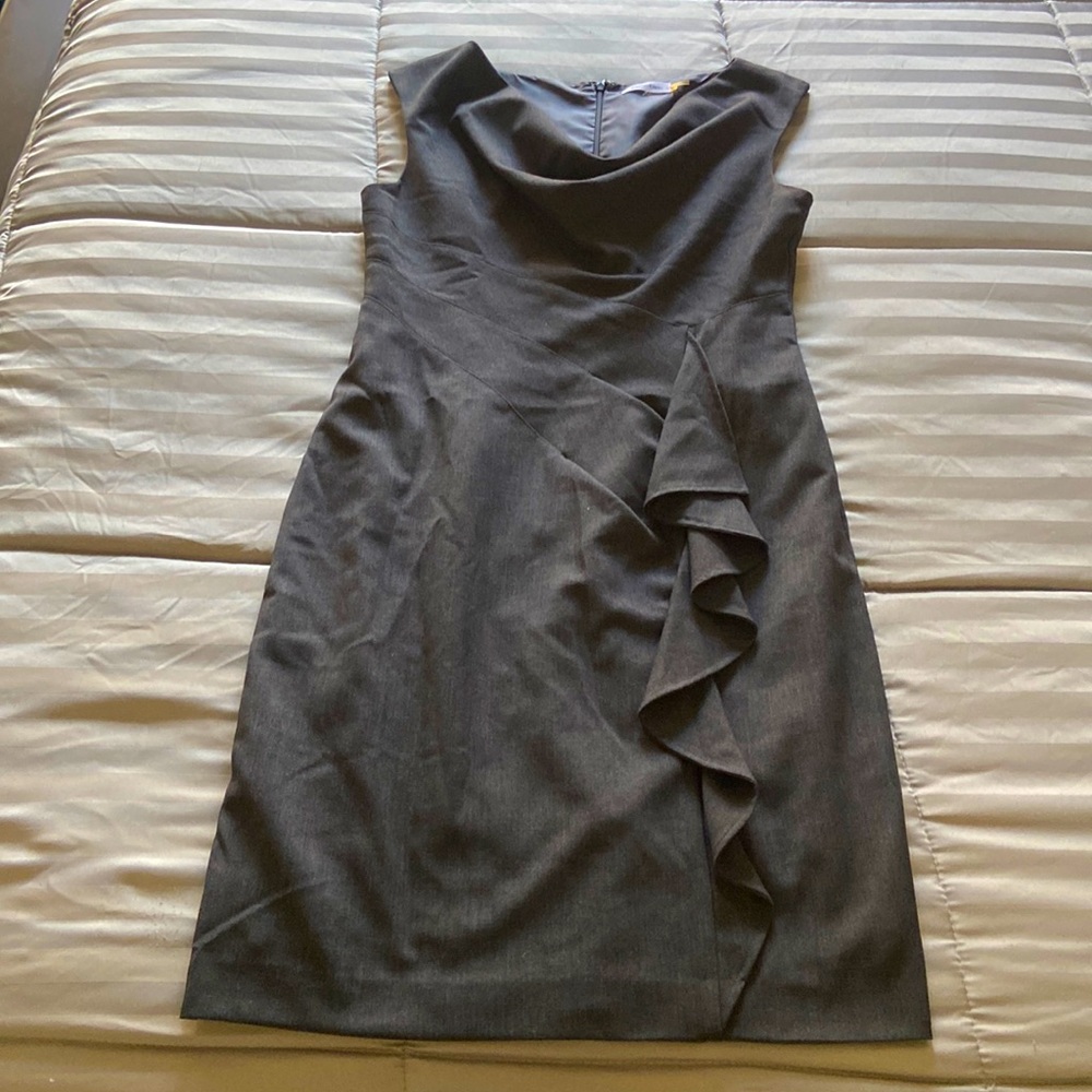 CALVIN KLEIN COWL NECK CAP SLEEVE SHEATH DRESS Sz 8